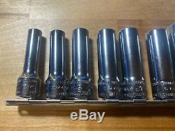 New snap on 12 pc 3/8 drive deep socket set metric 6 point