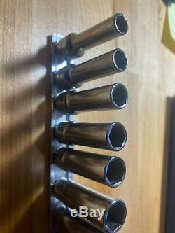 New snap on 12 pc 3/8 drive deep socket set metric 6 point