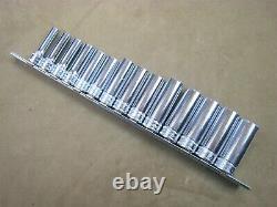 Nice! Snap On No. Sfsm 3/8 Drive 14 Pc Metric Deep 6 Point Socket Set 8mm-22mm