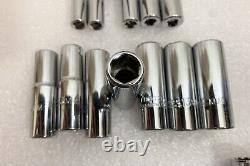 Proto Professional Deep Socket Metric Lot. 1/4 & 3/8 Drive. 6 & 12 point. USA