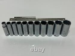 Proto USA J54104 11pc SAE 1/2 to 1-1/8 Deep Socket Set 1/2 Drive 12 Point