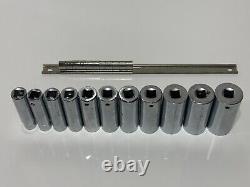 Proto USA J54104 11pc SAE 1/2 to 1-1/8 Deep Socket Set 1/2 Drive 12 Point