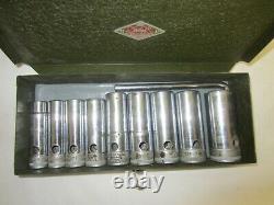 S-K 1/2 Drive 9 Pc 9/16 to 1 1/8 inch Deep Socket Set 12 Point Made in USA