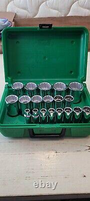 S-K SK Tools 4819 19 pc 12 point SAE Deep Socket Set 1/2 Drive 4819-12