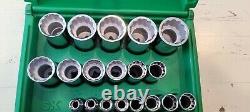 S-K SK Tools 4819 19 pc 12 point SAE Deep Socket Set 1/2 Drive 4819-12