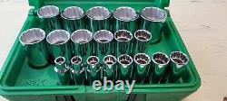 S-K SK Tools 4819 19 pc 12 point SAE Deep Socket Set 1/2 Drive 4819-12