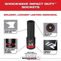 SHOCKWAVE 3/4 In. Drive SAE Deep Well Impact 6 Point Impact Socket Set (8-Piece)