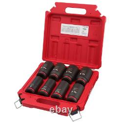 SHOCKWAVE 3/4 In. Drive SAE Deep Well Impact 6 Point Impact Socket Set (8-Piece)