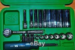 SK 4922 21 Piece 1/4 Drive 6 Point SAE Standard and Deep Complete Socket Set