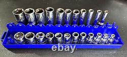 SK, SNAP ON, BLUE POINT, MAC, OTHERS 23-PC METRIC 1/4 DRIVE 6-PT SHALLOWithDEEP