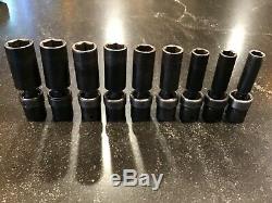 SK TOOLS 9 Piece6 Point3/8 DriveDeep Swivel Metric Impact Socket SetFRE SHP