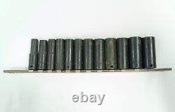 SK Tools 12 pcs 8mm to 19mm 3/8 Drive 6 Point Deep Impact Socket Set (38931-1)