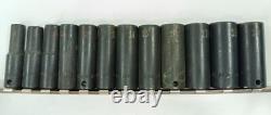 SK Tools 12 pcs 8mm to 19mm 3/8 Drive 6 Point Deep Impact Socket Set (38931-1)