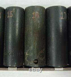 SK Tools 12 pcs 8mm to 19mm 3/8 Drive 6 Point Deep Impact Socket Set (38931-1)
