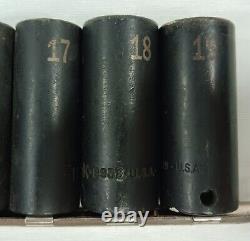 SK Tools 12 pcs 8mm to 19mm 3/8 Drive 6 Point Deep Impact Socket Set (38931-1)