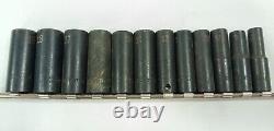 SK Tools 12 pcs 8mm to 19mm 3/8 Drive 6 Point Deep Impact Socket Set (38931-1)