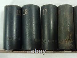 SK Tools 12 pcs 8mm to 19mm 3/8 Drive 6 Point Deep Impact Socket Set (38931-1)