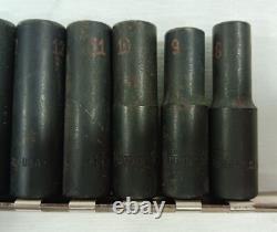 SK Tools 12 pcs 8mm to 19mm 3/8 Drive 6 Point Deep Impact Socket Set (38931-1)