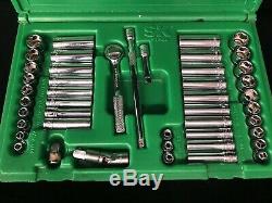 SK Tools 44 Piece 1/4 Drive 6 Point SAE/Metric Standard and Deep Socket Set