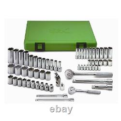 SK Tools 94562 Socket Set 1/4 & 3/8 Drive 6 Point Standard/Deep Metric 62pcs