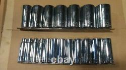 SK Tools, SK 4819 19 Pieces, 1/2 Drive, 12 Point, 3/8 to 1-1/2 Deep Socket Set