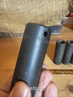 SNAP ON 1/2 Drive 6 Point Deep Impact Socket Set 8 PC SIM model 1/2-1 USA