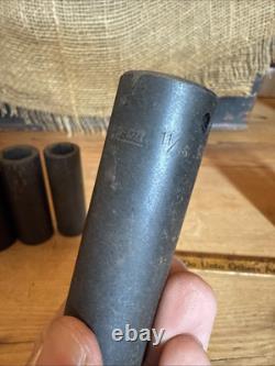 SNAP ON 1/2 Drive 6 Point Deep Impact Socket Set 8 PC SIM model 1/2-1 USA