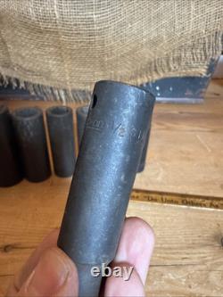 SNAP ON 1/2 Drive 6 Point Deep Impact Socket Set 8 PC SIM model 1/2-1 USA