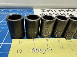 SNAP-ON 1/4 DRIVE SEMI-DEEP 6 POINT IMPACT SOCKET SET METRIC IMTMMS MISSING 7mm