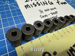 SNAP-ON 1/4 DRIVE SEMI-DEEP 6 POINT IMPACT SOCKET SET METRIC IMTMMS MISSING 7mm