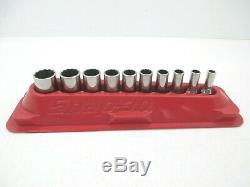 SNAP ON 10 Pc Semi Deep Socket Set 1/4 Drive, 12 Point 3/16-9/16 SAE 110TMDSY