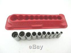 SNAP ON 10 Pc Semi Deep Socket Set 1/4 Drive, 12 Point 3/16-9/16 SAE 110TMDSY