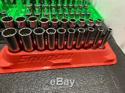 SNAP-ON 10pc 1/4 Drive 12-Point SAE Deep Socket Set with Tray