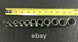 SNAP ON 11-Piece 3/8 Drive 12-Point Deep Socket Set (1/4-7/8) USA