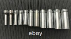 SNAP ON 11-Piece 3/8-Drive 6-Point SAE Deep Socket Set (1/4 7/8) USA