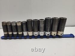 SNAP ON 11 Piece Metric 6 Point Deep Impact Socket Set 9-19 SIMFM 3/8 Drive