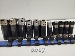 SNAP ON 11 Piece Metric 6 Point Deep Impact Socket Set 9-19 SIMFM 3/8 Drive