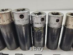 SNAP ON 11 Piece Metric 6 Point Deep Impact Socket Set 9-19 SIMFM 3/8 Drive