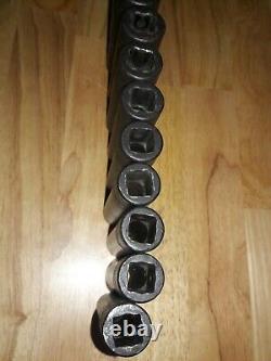 SNAP ON 13 Piece Deep Impact Socket Set 1/2 Drive, 6 Point, Metric, 12mm to 24m