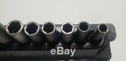 SNAP ON 14 pc 3/8 Drive 6-Point Metric Flank Drive Deep Impact Socket Set