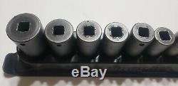 SNAP ON 14 pc 3/8 Drive 6-Point Metric Flank Drive Deep Impact Socket Set