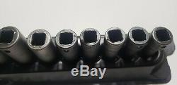 SNAP ON 14 pc 3/8 Drive 6-Point Metric Flank Drive Deep Impact Socket Set