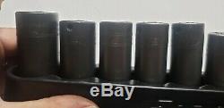 SNAP ON 14 pc 3/8 Drive 6-Point Metric Flank Drive Deep Impact Socket Set