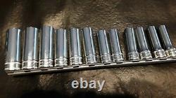 SNAP ON 3/8 DRIVE. METRIC 8-19 MM DEEP 12 POINT SOCKET SET 212SFMY NEW(Other)