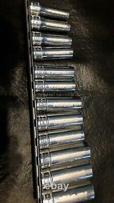 SNAP ON 3/8 DRIVE. METRIC 8-19 MM DEEP 12 POINT SOCKET SET 212SFMY NEW(Other)