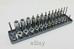 SNAP ON 3/8 Drive 8mm 19mm 12 point deep & shallow sockets with peg board