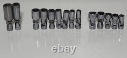 SNAP-ON FSU FS 3/8 Drive 6 Point SAE Swivel Sockets Deep Shallow USA Tools