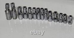 SNAP-ON FSU FS 3/8 Drive 6 Point SAE Swivel Sockets Deep Shallow USA Tools