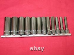 SNAP-ON GENUINE 12 pc 1/4 Drive 6-Point Metric Flank Drive Deep Socket Set