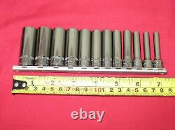 SNAP-ON GENUINE 12 pc 1/4 Drive 6-Point Metric Flank Drive Deep Socket Set